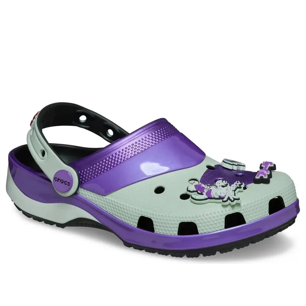 Crocs Classic 211202-90H Clogs Men's US 12 Green Purple Comfort Shoes JAX2146